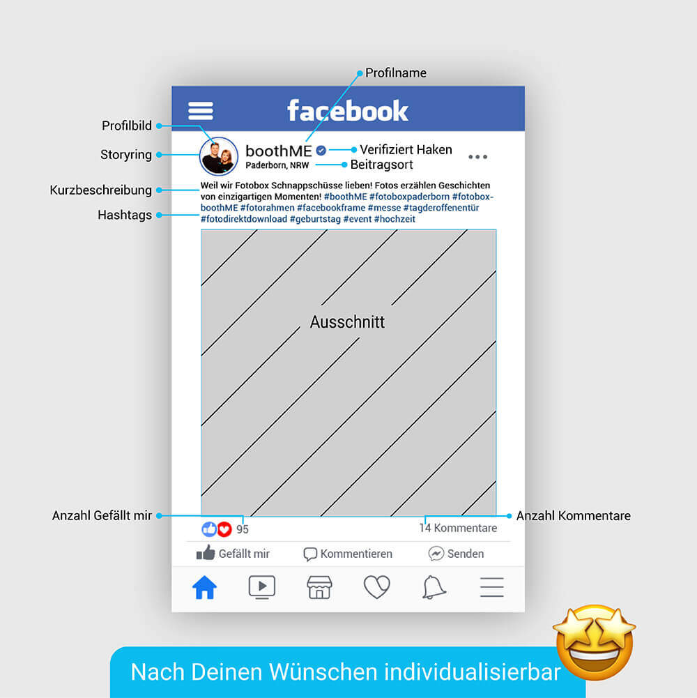 personalisierter facebook fotorahmen mit produktbeschreibung