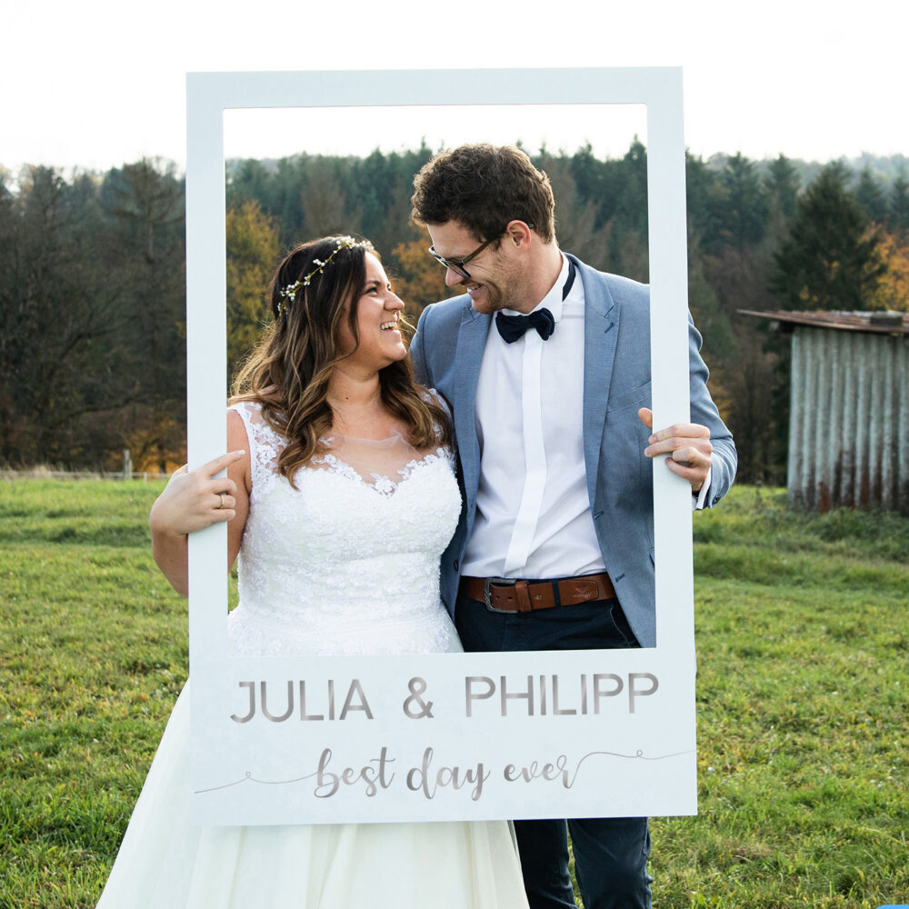 personalisierter hochzeit fotorahmen silber produktfoto