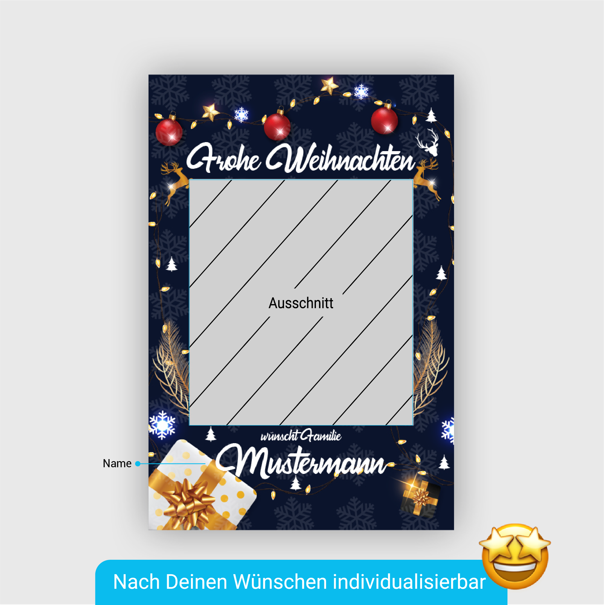 frame fotorahmen weihnachten blau produktbeschreibung boothme