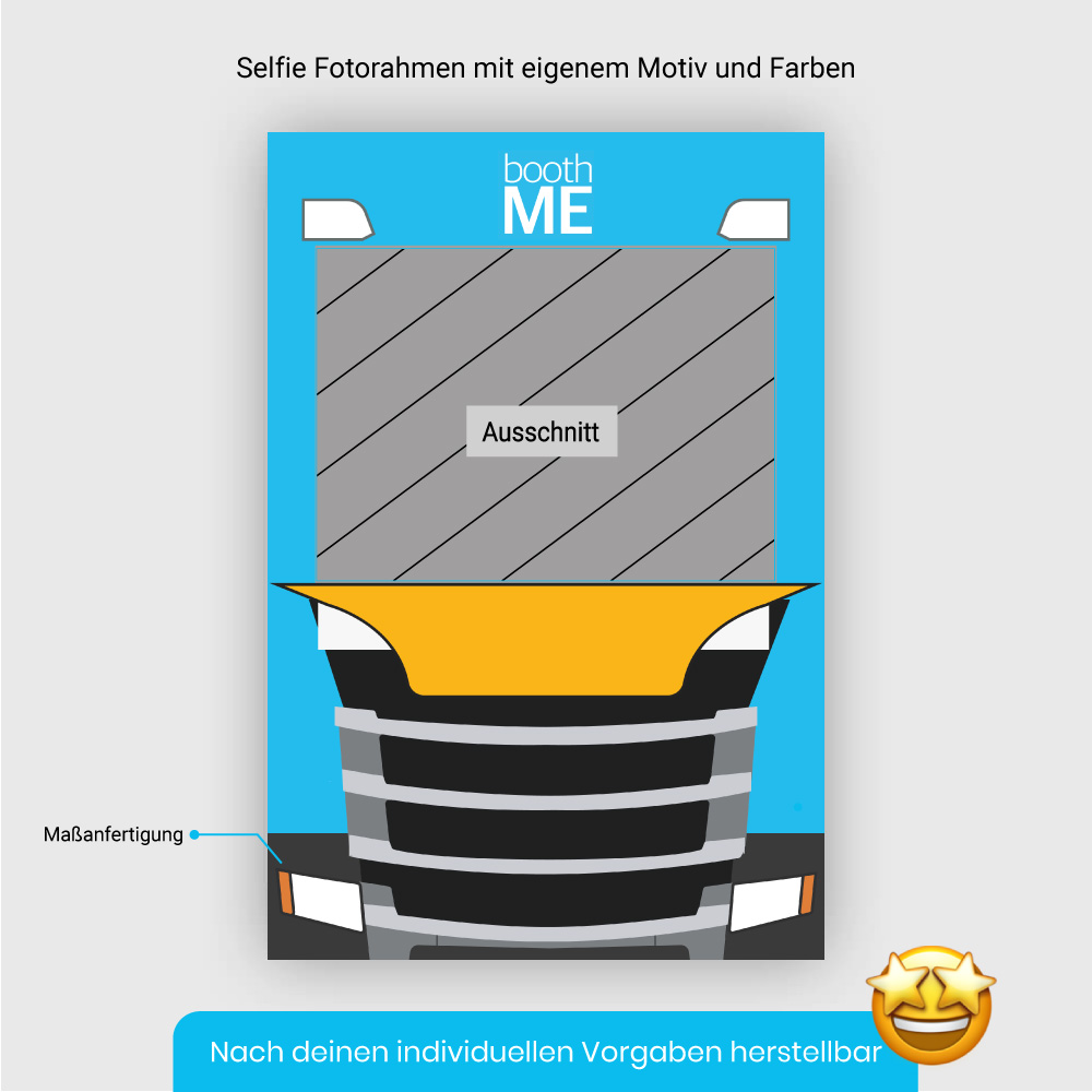 frame individueller selfie fotorahmen produktbeschreibung lkw boothme